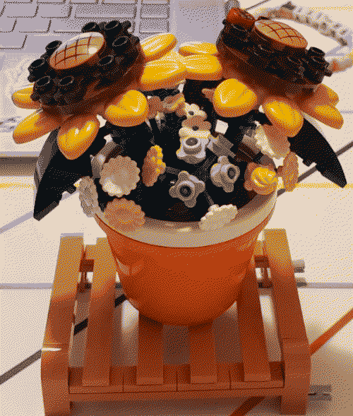 different building sets of flowers